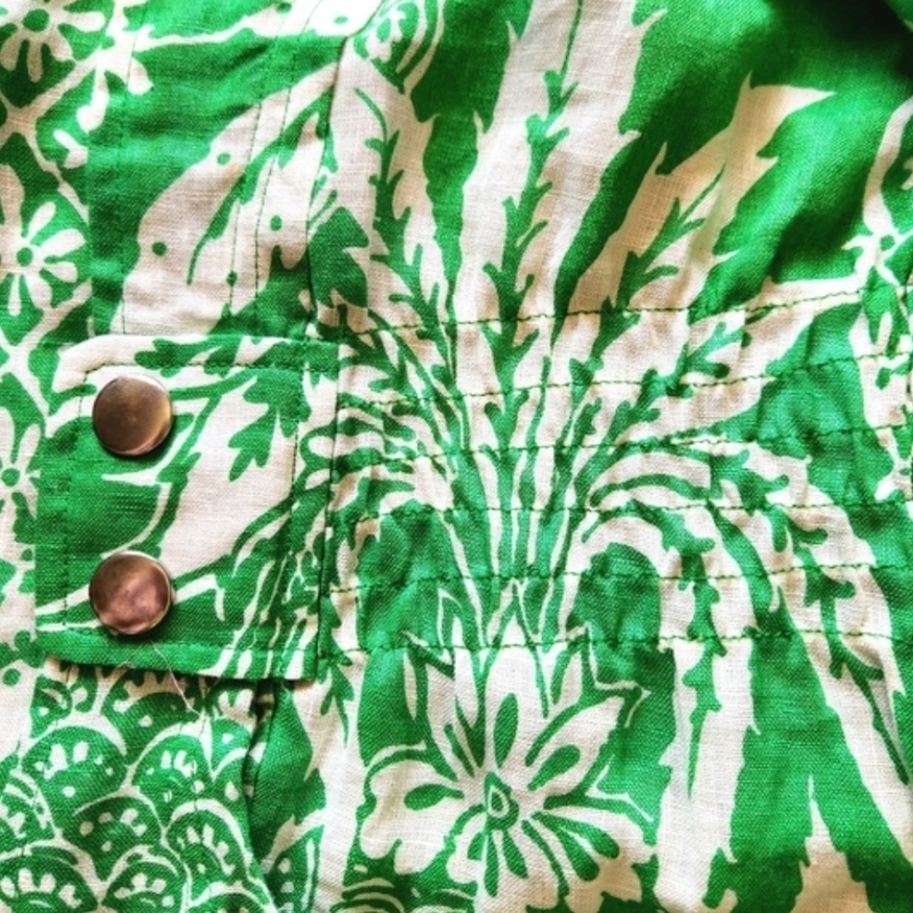 Berek Designed Linen Jacket • Botanical Print • Statement Detail • Size L - Picture 13 of 15